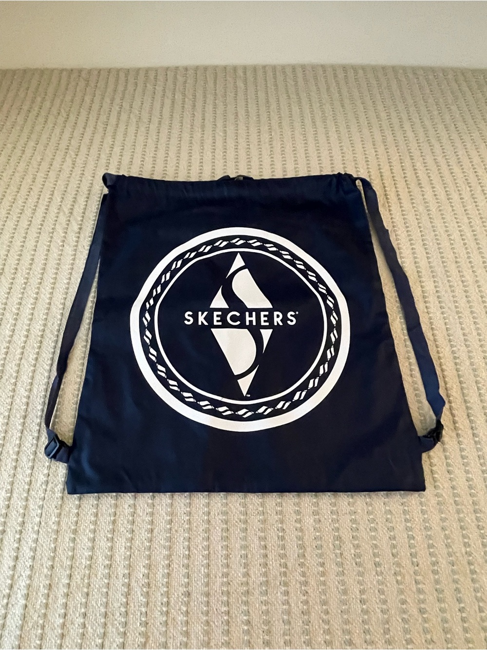 Skechers Navy Drawstring Gym Backpack with White Logo